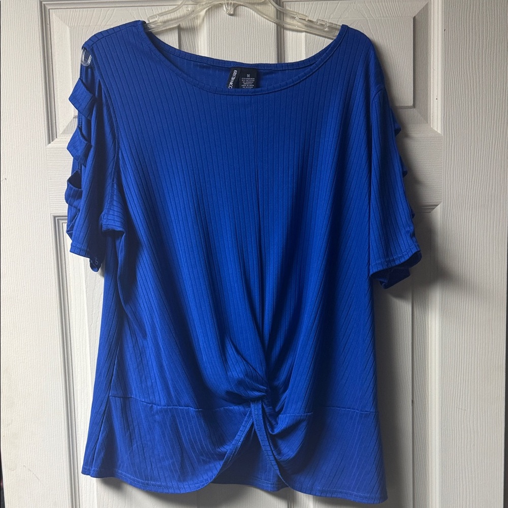 Vibrant Blue Short Sleeve Women's Top